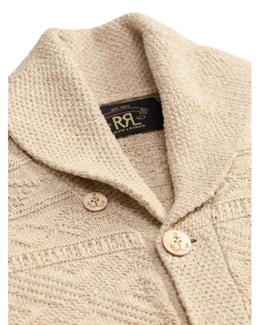 RRL Natural Shawl-Collar Button Cardigan for men