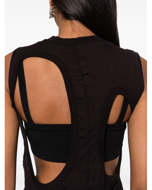 Rick Owens Black Sleeveless Top With Cut-Out Detail