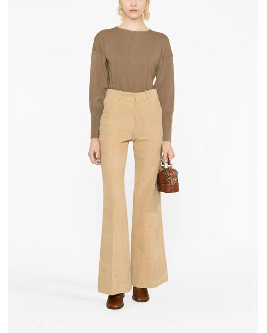 Fabiana Filippi Brown Fitted-Cuffs Sweater