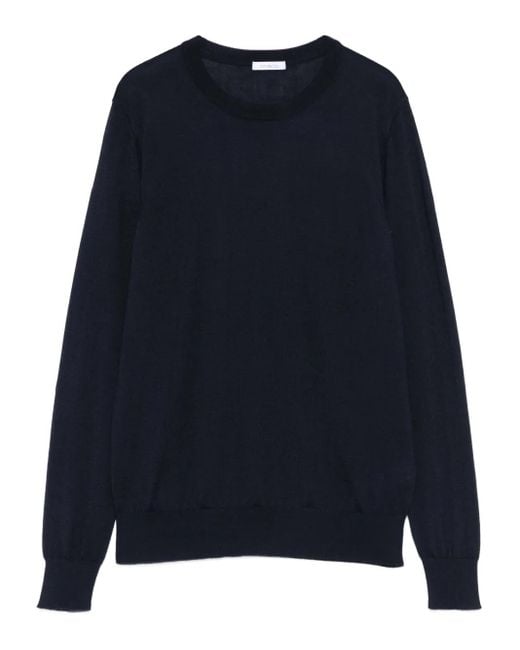 Malo Blue Long-Sleeve Crew-Neck Sweater