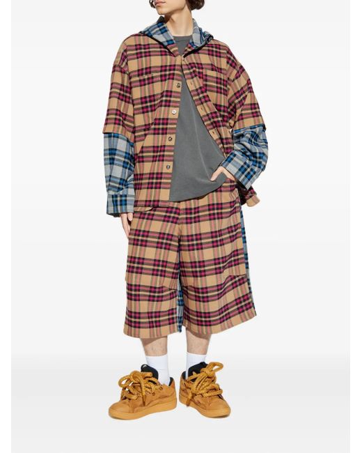 PDF Red Plaid Panel Denim for men