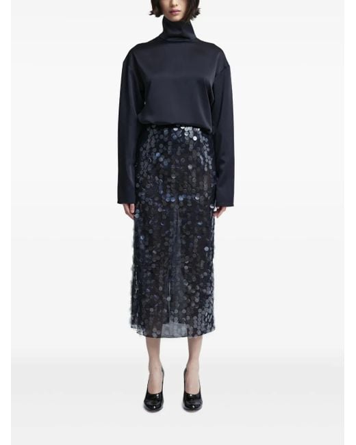 16Arlington Blue Ollal Satin Top