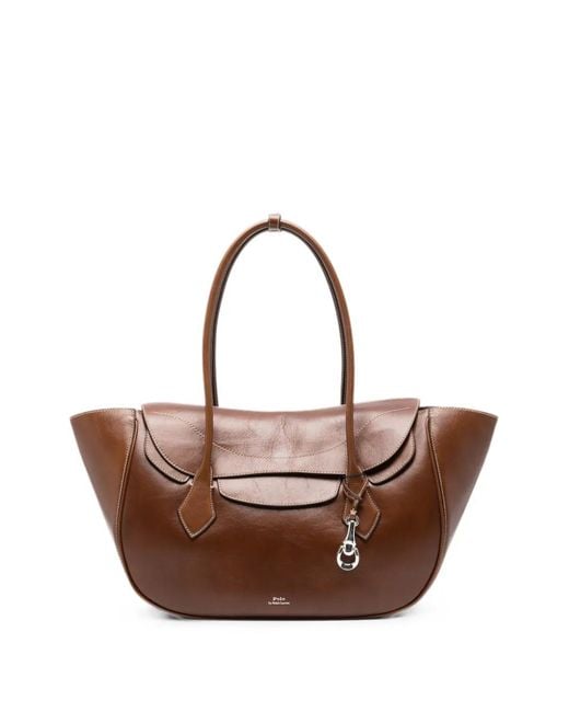 Polo Ralph Lauren Brown Large Blaze Leather Shoulder Bag