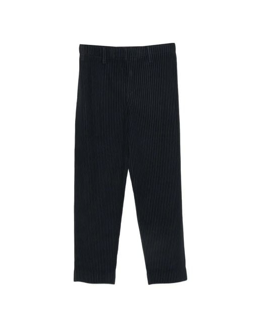 Homme Plissé Issey Miyake Black Pleated Trousers for men