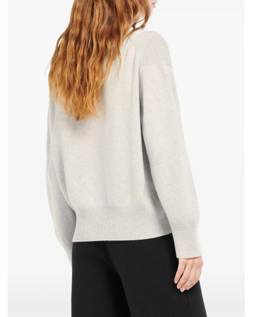 Barrie White Cashmere Polo Sweater