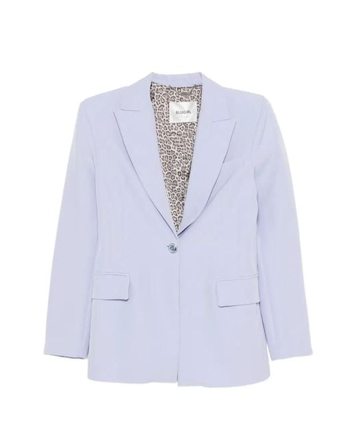 Blugirl Blumarine Blue Belted Single-Breasted Blazer