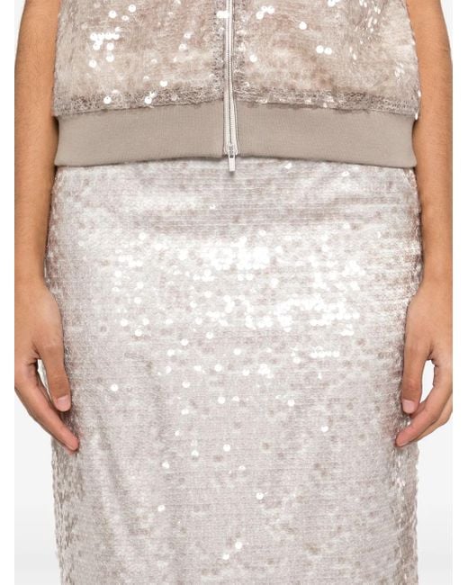Peserico Midi-Rok Met Pailletten in het White