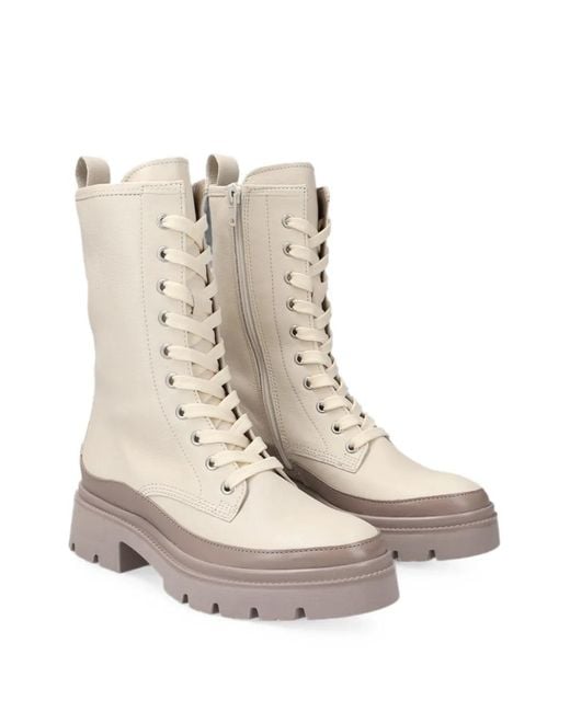Gabor Natural Lace-Up Platform Boots