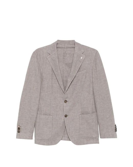 L.b.m. 1911 Gray Button Front Blazer for men