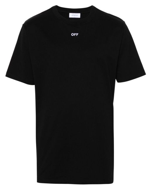 Off-White c/o Virgil Abloh Katoenen T-shirt Met Geborduurd Logo in het Black voor heren