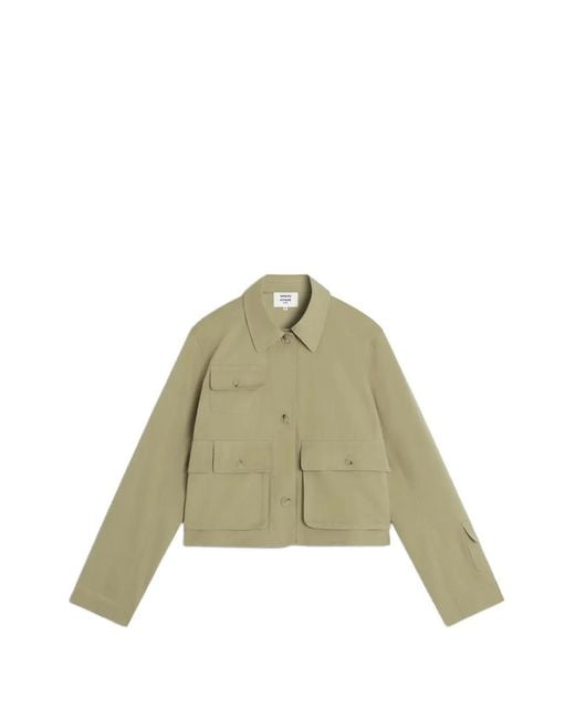 Maison Kitsuné Green Multi-Pocket Cropped Jacket