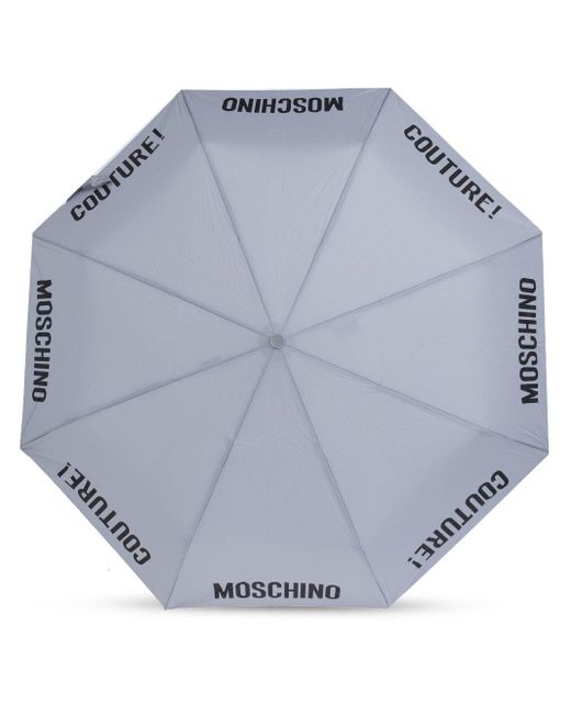 Moschino Blue Logo-Print Compact Umbrella