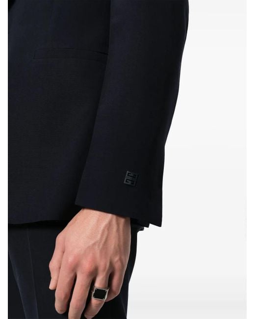 Givenchy Blue Single-Breasted Virgin Wool Blazer for men