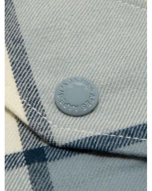 メンズ Aape By A Bathing Ape チェック シャツ Blue
