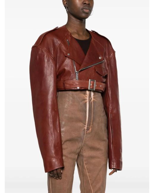 Rick Owens Brown Leather Jackets