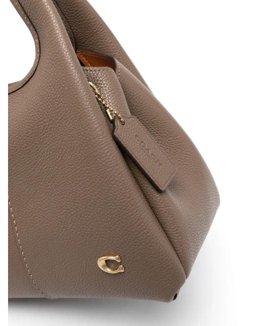 COACH Brown Lana Pebbled-Leather Tote Bag