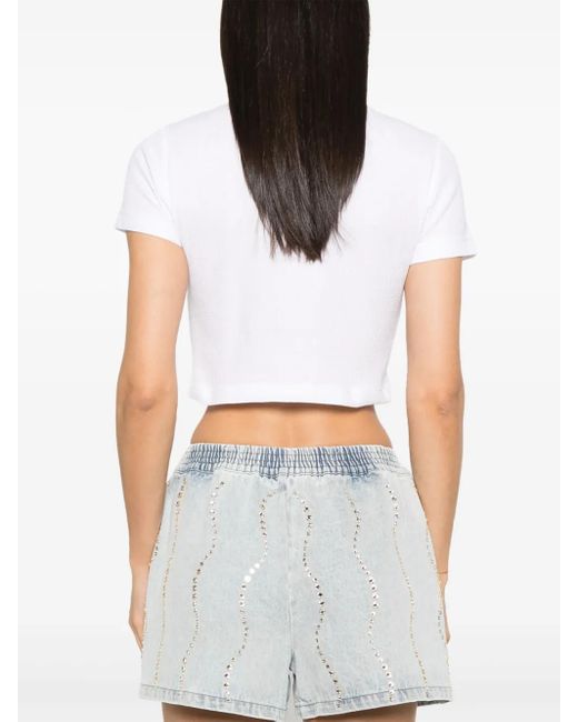 Sandro White Cropped T-Shirt