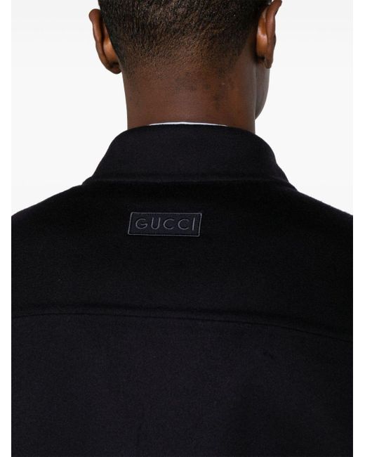 Sobrecamisa afelpada Gucci de hombre de color Black