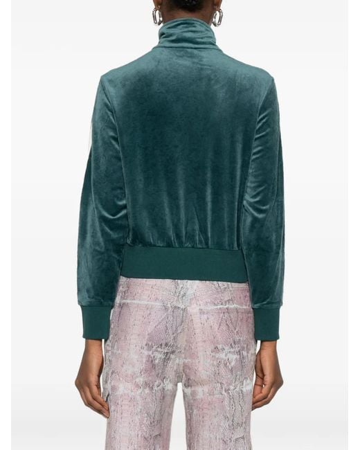 Adidas Green Striped Zip Sweatshirt