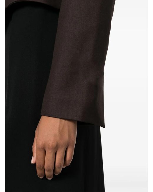Patou Black Cut-Out Cropped Blazer