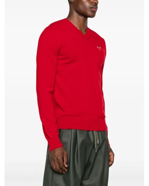 COMME DES GARÇONS PLAY Red Pullover Mit Herz-Patch