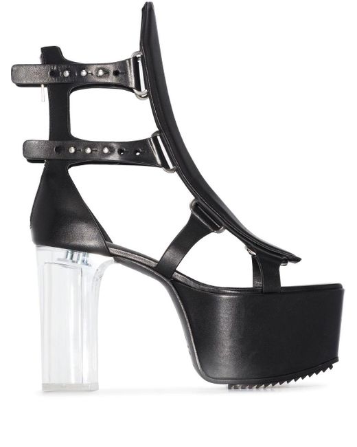 Rick Owens Leather Spartan 135mm Platform Sandals in Black Lyst