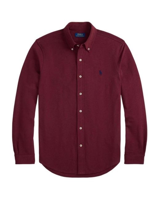 Polo Ralph Lauren Red Featherweight Mesh Shirt for men