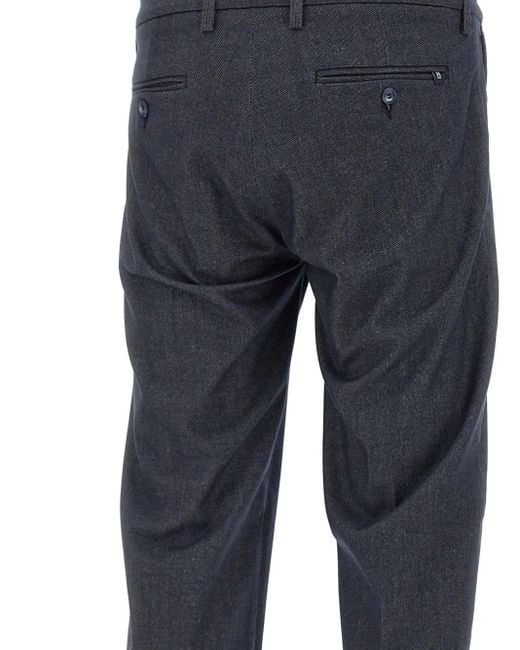 Re-hash Blue Mucha10 Belt-Loops Button Trousers for men