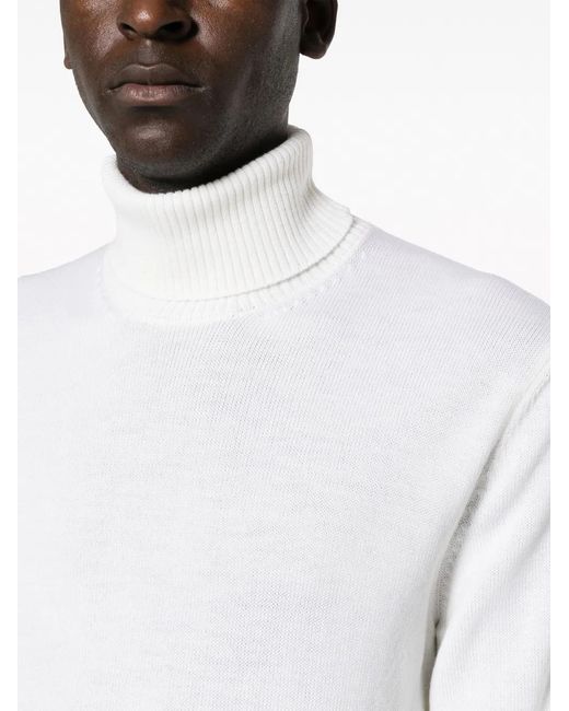 Ballantyne White Roll-Neck Wool Jumper for men