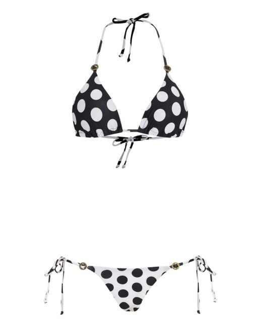 Amir Slama White Bikini mit Polka Dots