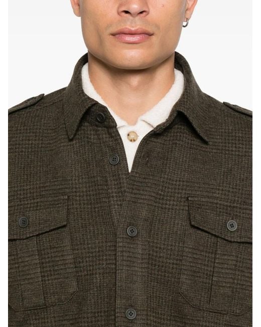Sease Green Flap-Pocket Shirt Jacket for men