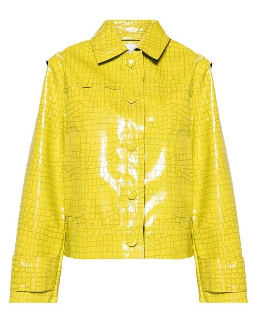 Stand Studio Yellow Libertee Crocodile-embossed Jacket