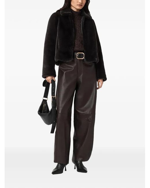 AllSaints Black Saye Zip Collar Jacket