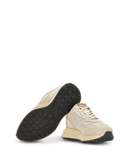 Hogan White H641 Suede Low-Top Sneakers