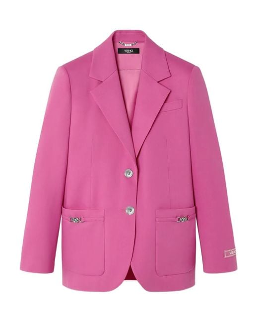 Versace Pink Underwater Barocco Boxy Blazer