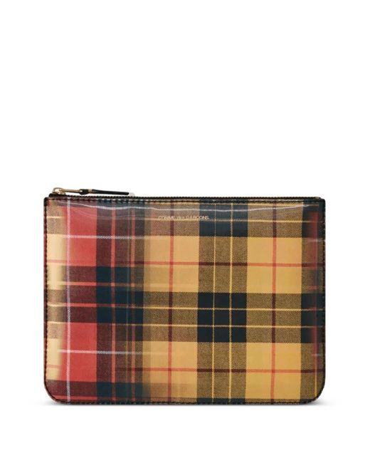 Comme des Garçons Orange Plaid-Pattern Wallet