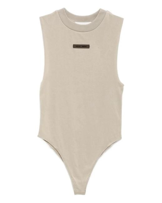 Fear Of God Natural Sleeveless Logo-Plaque Bodysuit