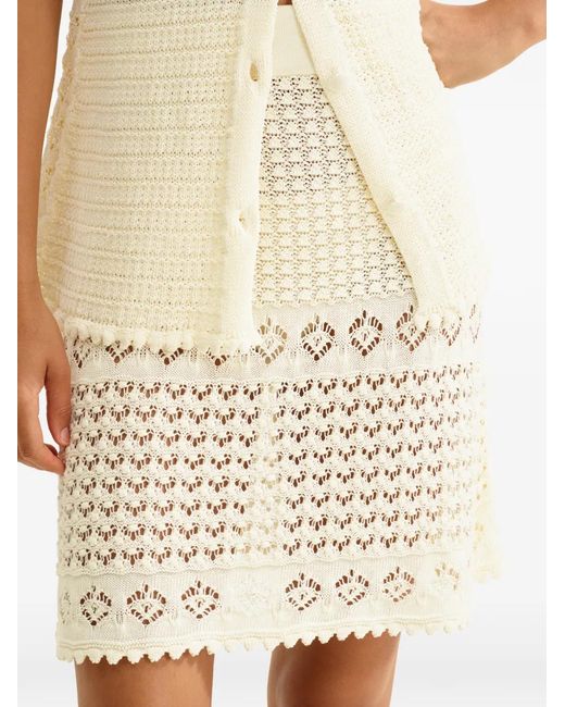 Eres White Angela Crocheted Mini Skirt