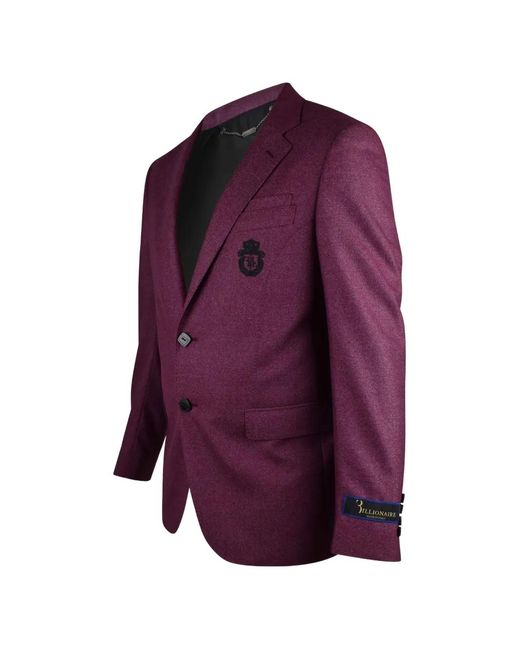 Billionaire Purple Logo-Embroidered Blazer for men
