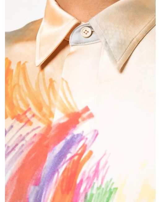 Off-White c/o Virgil Abloh Natural Cartoon-print Short-sleeved Shirt for men
