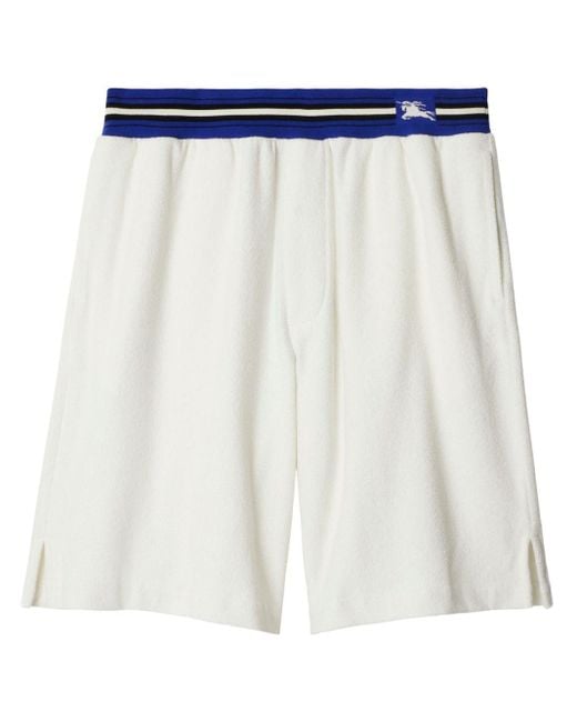 Burberry Blue Cotton Terrycloth Shorts for men