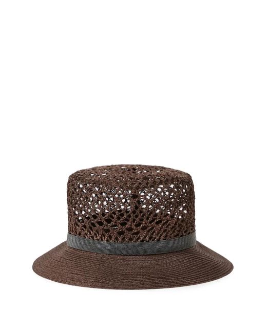 Sombrero de pescador con diseño tejido Brunello Cucinelli de color Brown