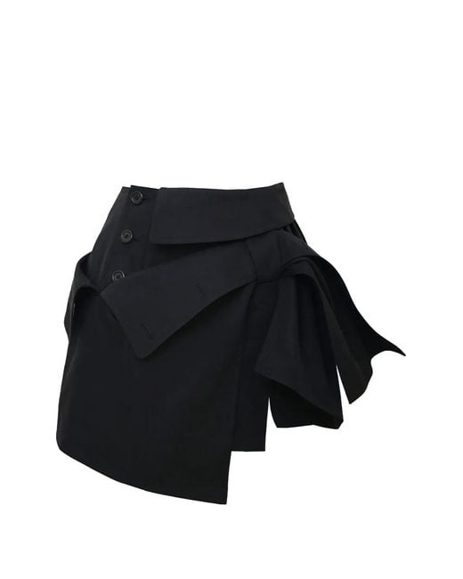 ROKH Black Layered Mini Skirt
