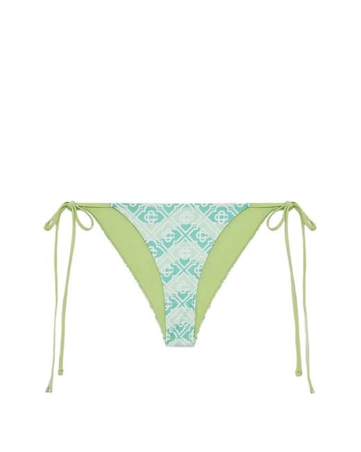 Casablanca Blue Monogram String Bikini Bottom