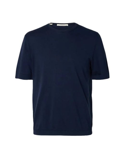 SELECTED Blue Short-Sleeves T-Shirt for men