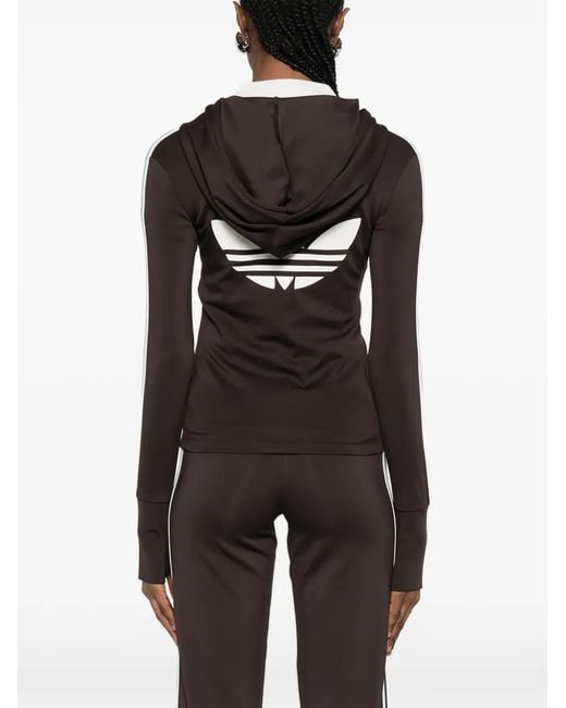 Adidas Black Logo Striped Hoodie