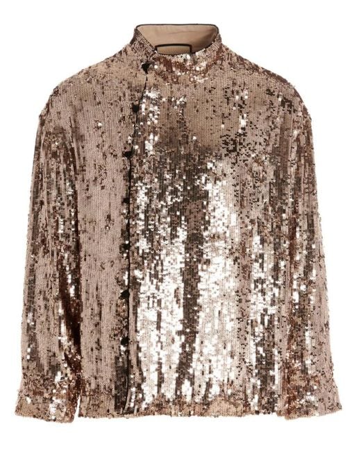 Gucci Brown Sequin Shirt for men