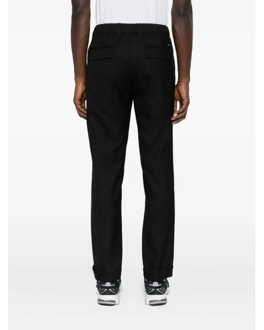 Herno Black Pleated Drawstring Trousers for men