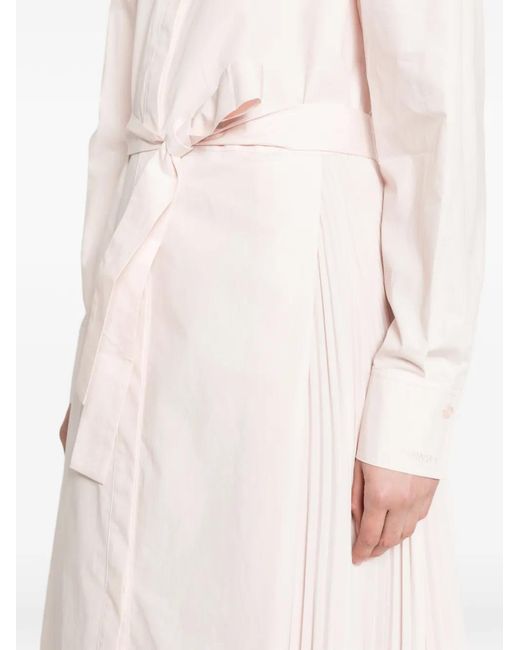 Twinset Pink Belted Pleated Shirt Dress