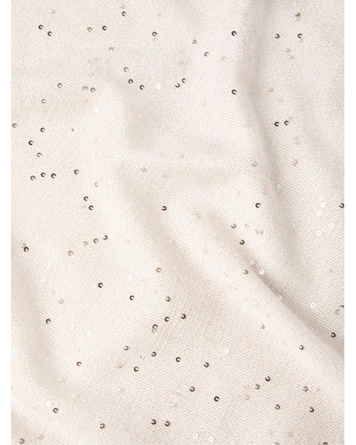 Brunello Cucinelli Natural Sequin-Embellished Scarf